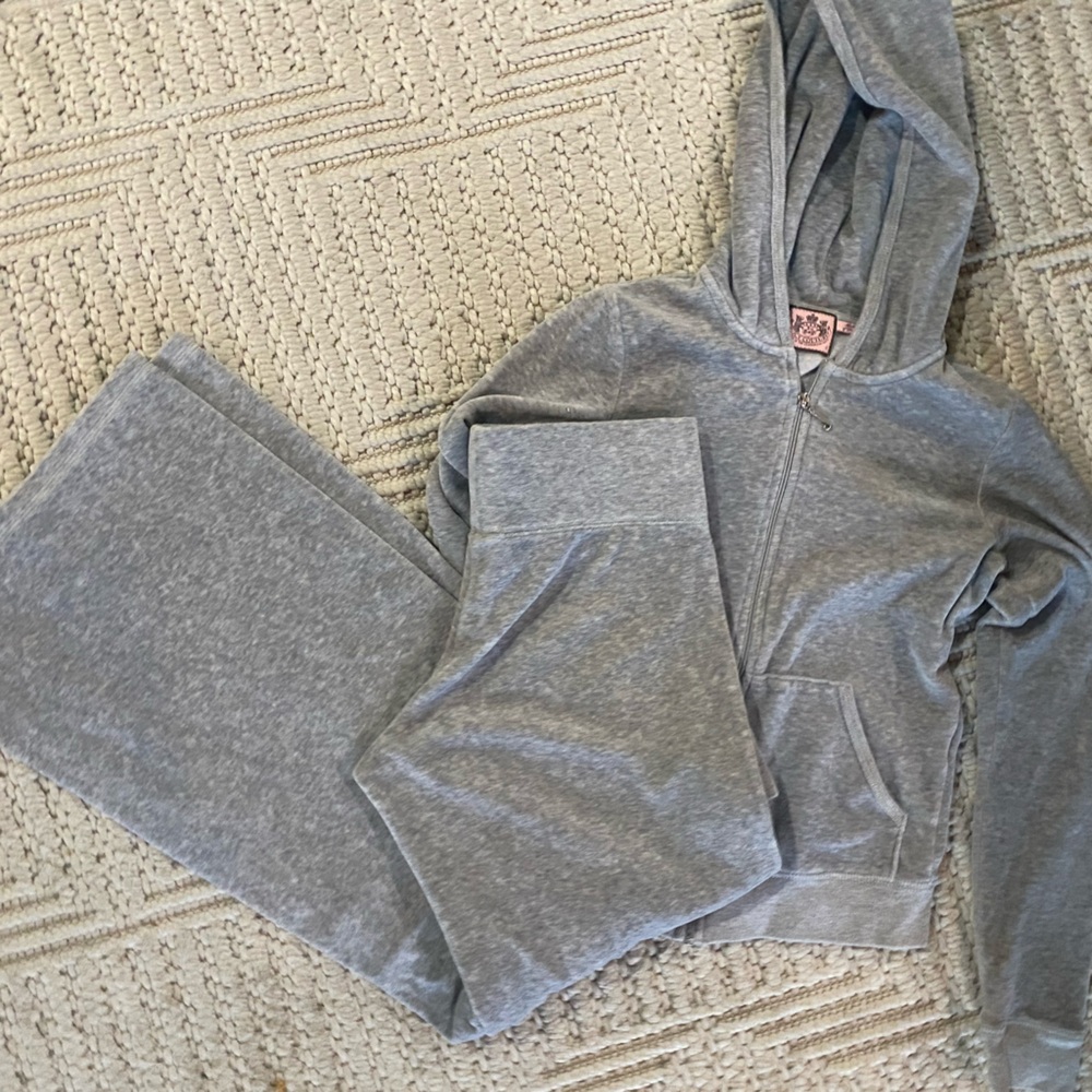 Juicy Couture Light Gray Hoodie flare pant y2k new